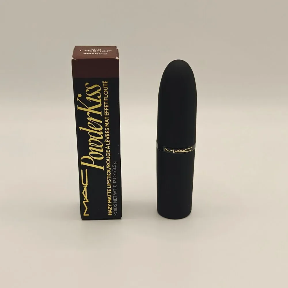 MAC Powder Kiss Hazy Matte Lipstick Chestnut 0.12oz New in Box